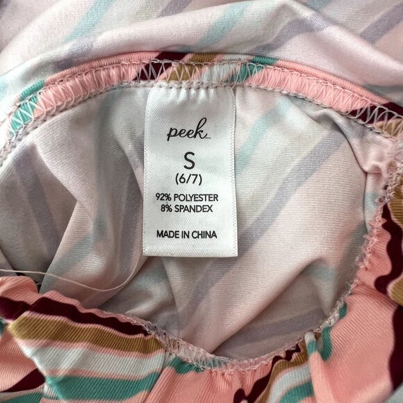 Feather 4 Arrow for Peek Girls Small 6/7 Pink Striped Swim Shorts - Picture 5 of 8